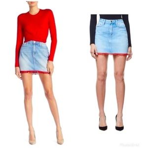 SALE✨ Good American Pom Pom Mini Denim Skirts NWT Blue